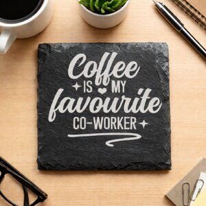 Custom Laser Engraved Slate Coasters - Set of 4 - Choose Office/Work Images